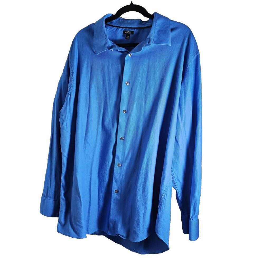 Apt 9 Men's button down shirt size XXL aqua teal blue pre-owned